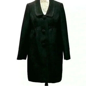 Max Studio Black Winter Coat Empire Waist Size 10